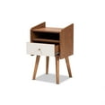 thumbnail image 2 of Baxton Studio Elario Mid-Century Modern Two-Tone Grey and Walnut Brown Finished Wood Mesita de noche con 1 cajón Baxton Studio 1.93271E11, 2 of 2