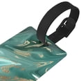 thumbnail image 3 of Hirioo Green And Gold Marble for Luggage ID Tag with Adjustable Strap Travel Baggage Bag Tags Suitcase Identify Labels for Women Men, 3 of 7