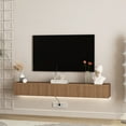 thumbnail image 3 of Aukfa Modern Floating TV Stand Wall Mounted for TVs up to 70 with 16 Color LEDs, Walnut, 3 of 7