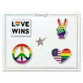 thumbnail image 2 of PinMart's Gay Pride Rainbow Flag Love Wins LGBT Enamel Lapel Pin Set, 2 of 5