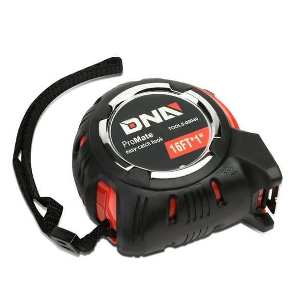 DNA Motoring TOOLS-00040 16Ft 1/8 in. Marked Sturdy Push Button Slide Lock Imperial Measuring Tape
