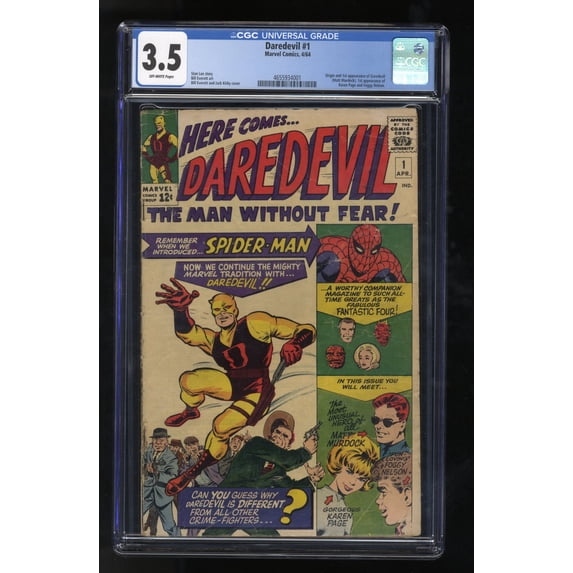 Daredevil #1 CGC VG- 3.5 Off White Origin and 1st Appearance! Comic Book