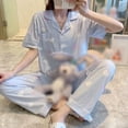 thumbnail image 5 of Korean Pajama Women Homewear Lapel Suit Sleepwear Lounge Wear Terno Pajama, 5 of 6
