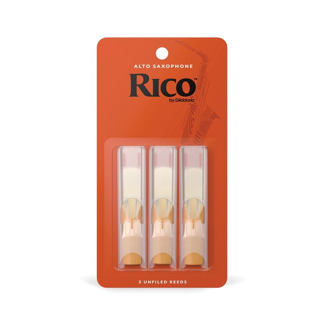 Cañas para saxofón D'Addario Woodwinds Rico Alto Sax 1.5, paquete de 3