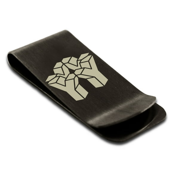 Stainless Steel Letter Y Initial 3D Cube Box Monogram Engraved Engraved Money Clip Credit Card Holder