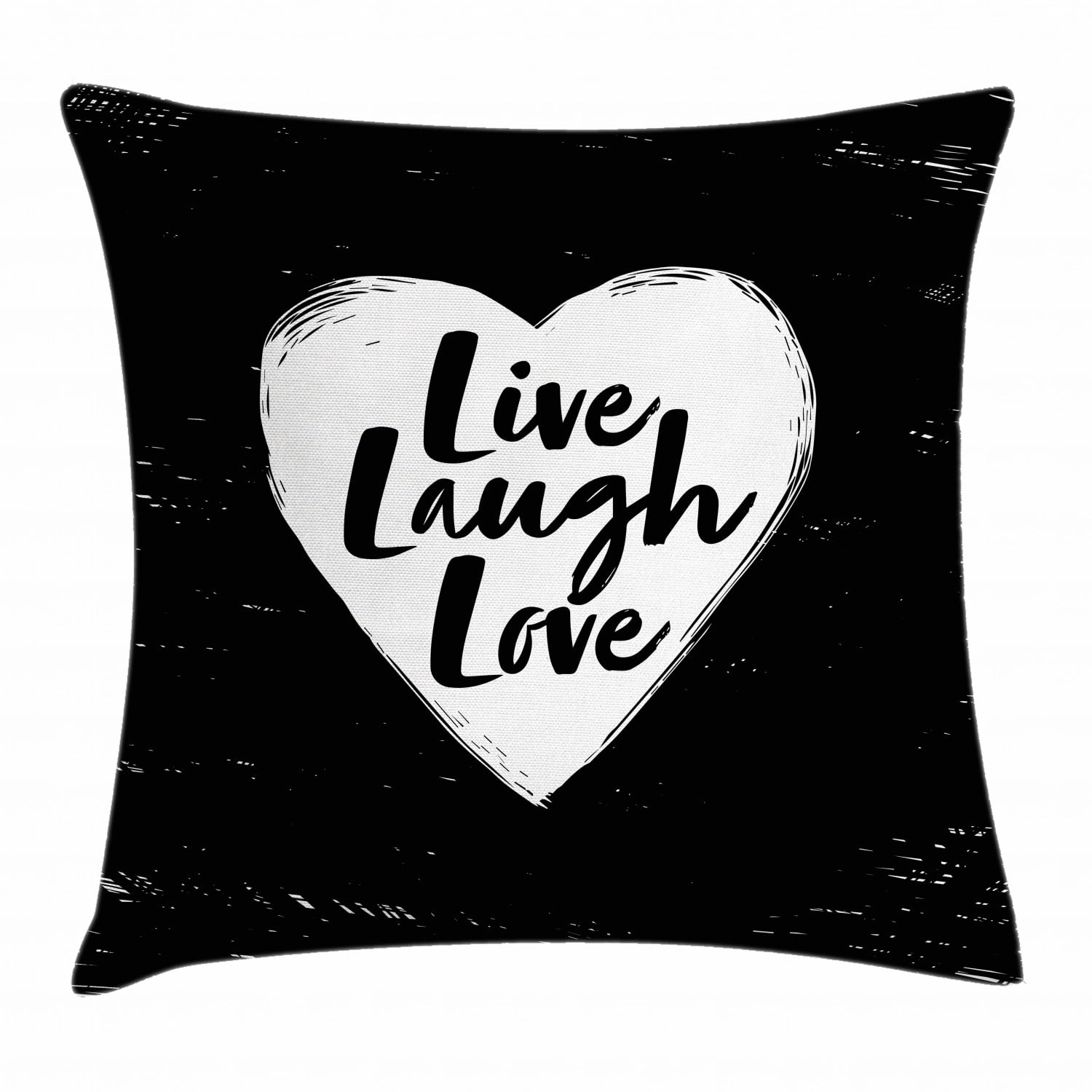 Live Laugh Love Throw Pillow Cushion Cover, Illustration of a Grunge