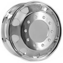 Truck wheels with a size of 22.5x8.25 and a Kenworth stylized design featuring 10 holes