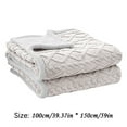 thumbnail image 2 of RnemiTe-amo Cable Knit Throw Blanket,Soft Cozy Knit Blanket,Super Soft Cozy Fuzzy Plush Blankets for All Seasons, Reversible Thick Warm Blanket for Bed, Sofa, Living Room,Coffee,39"x59", 2 of 5