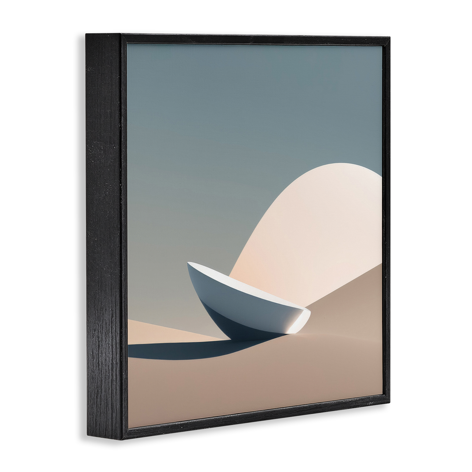 Stupell Industries Buried Space Capsule Landscape Painting Black Framed Art Print Wall Art, 24 x 24