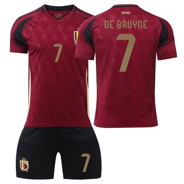 2024 camiseta de la Copa de Europa uniforme de fútbol alemán personalizado No. 8 Kroos equipo nacional uniforme de entrenamiento para adultos y niños nuevoBélgica casa número 7 De Bruyne