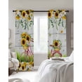thumbnail image 3 of Spring Sunflowers Blackout Curtains 90 Inches Long, Country Bicycles Yellow Flowers Wooden Thermal Insulated Black Out Curtains, Darkening Window Curtain for Bedroom Living Room 52"x90" 2 Panels, 3 of 9