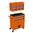 thumbnail image 5 of 2-IN-1 Tool Chest & Cabinet, Large Capacity 8-Drawer Rolling Tool Box Organizer with Wheels Lockable, Orange, 5 of 13