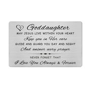 FALOGIJE Goddaughter Gifts from Godmother Godfather, Baptism Birthday Card for Goddaughter, Confirmation Gifts for Girls