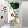 thumbnail image 5 of Stall Abstract Leaves Shower Curtain Set 36Wx71H Inches Half Small Emerald Green Modern Tropical Mid Century Simple Minimalist Chic Boho Polyester Bathroom Curtain with 7 Hooks, 5 of 6