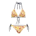 thumbnail image 4 of Suhoaziia Triangle Bikini Sets Hot Tops with Cups Bathing Suits Plus Size Size L,Thanksgiving Maple Leaves Swimming Suits Swimsuits with Twist Front Straps, 4 of 6