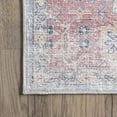 thumbnail image 4 of nuLOOM Olga SpinClean Machine Washable Distressed Vintage Medallion Area Rug, 3' x 5', Olga Blue, 4 of 7