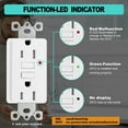 thumbnail image 4 of UCOMEN Decorator GFCI Receptacle with LED Indicator, Tamper Resistant, Weather Resistant, 15A, 125V, White 1 Pack, 4 of 6
