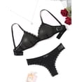 thumbnail image 2 of Sexyfree Sexy Lingerie Set for Women Black Wireless Bra and Panty Set Underwear, 2 of 6