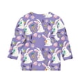 thumbnail image 5 of Lovzfmll Girls' Easter Print Top, Casual Three-Quarter Sleeve Tee, Holiday Graphic Crew Neck Play Shirt for Kids 4-5 Years, 5 of 5