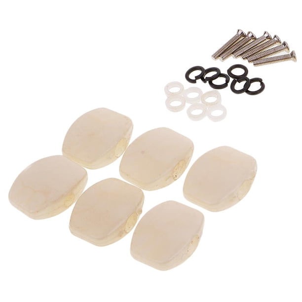 6 Piezas Guitarra Acústica Tuning Peg Lve Tapón con Tornillos Cabezas Pearl Sunnimix Guitarra Tuning Peg Button