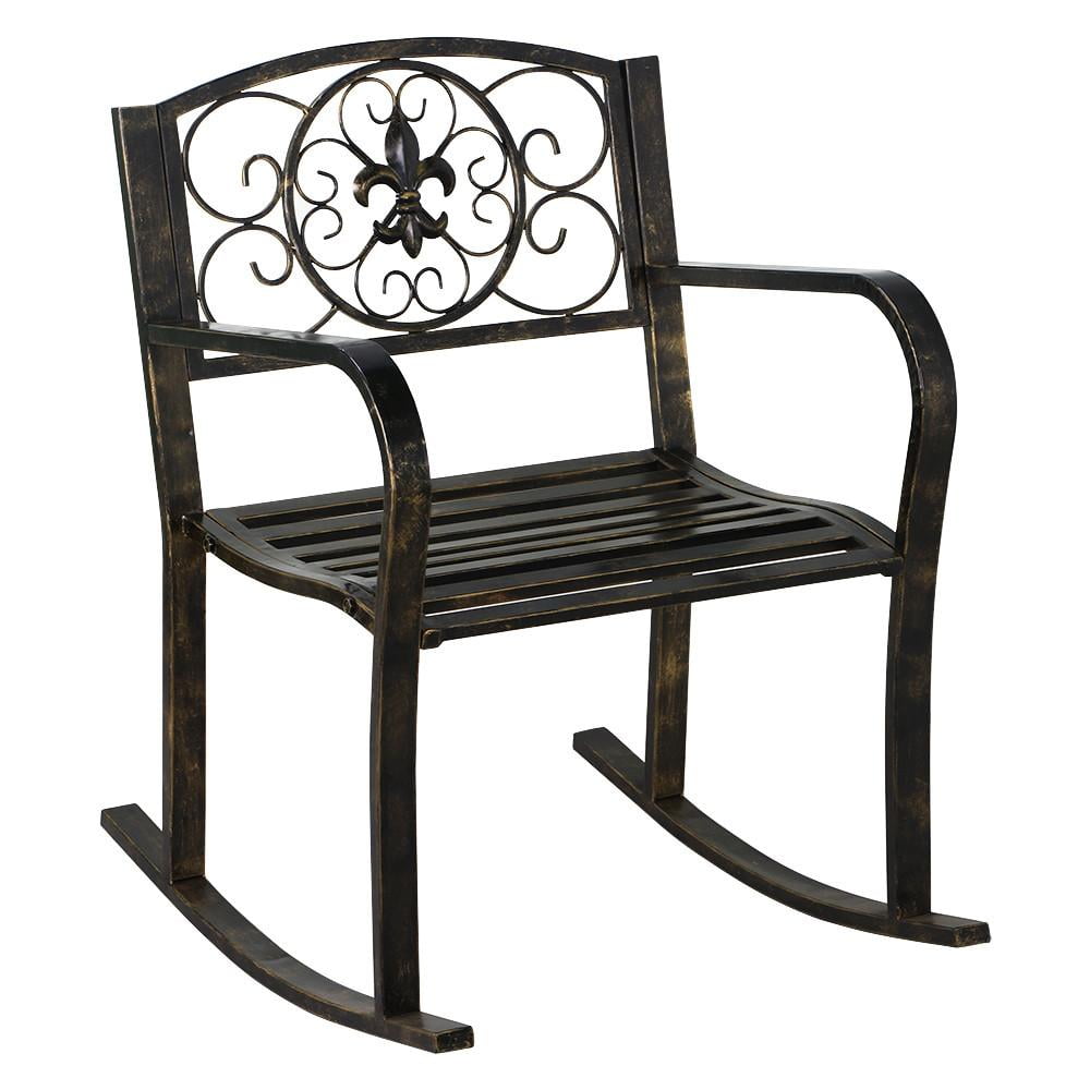Metal Rocker Chair Rocking Garden/Patio Porch Seat - Walmart.com