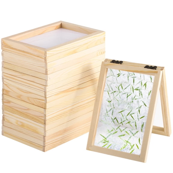 10 Pcs Paper Making Screens, Wooden Paper Making Mould Deckles, Papermaking Frames for DIY Paper Crafts, Handcraft Paper Making Kit, 7.14.90.9"