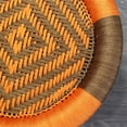thumbnail image 5 of Natural Geo Decorative Handwoven Orange/Brown Accent Stool, 5 of 5