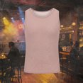 thumbnail image 2 of YAYUBA Men's Sequin Sleeveless Tank Top Sparkly Rave Metallic T-Shirt, Red, S, 2 of 4