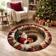 thumbnail image 4 of Christmas 3D Rug,Optical Illusion Round Area Mat, Decorative Deep Vortex Illusion Rug With Depth Pattern,Funny Santa Claus Non-Slip Mats,For Living Room & Bedroom Christmas Decor (A,39.37"), 4 of 7