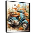 thumbnail image 2 of Designart "Coastal Flowers Turquoise Scooter" Scooter Floater Framed Canvas Art Print, 2 of 7