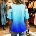thumbnail image 3 of Guluxicc Women's Cold Shoulder Shirts Short Sleeve V Neck Graphic Tops for Summer Casual Outfits, 3 of 5
