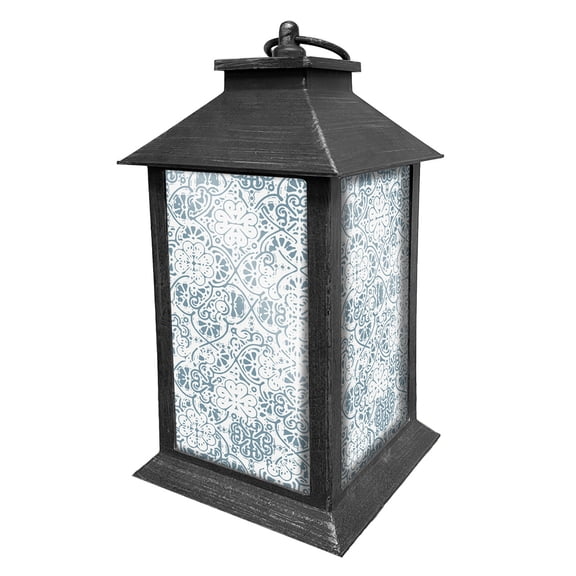 Briarwood Lane Everyday LED Candle Lantern 13.5 x 5.5 x 5.5 Ornamental Blue and White