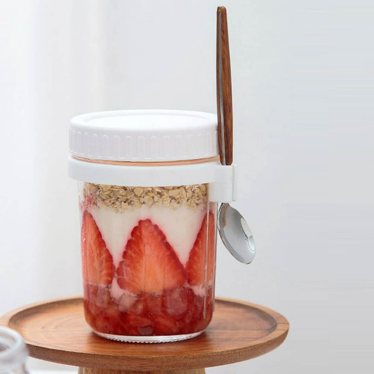 Overnight Oats Jars with Lid and Spoon Set of 2，Large Capacity
