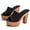 Black, variant on Women's Peep Toe Platform Chunky High Heel Mule Sandals Slip On Wedge Slides Sandals Comfortable Dress Sandals