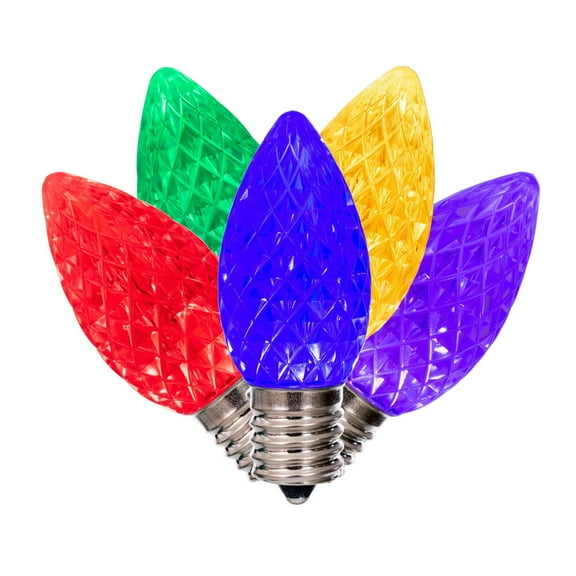 C9 Faceted Multi Twinkle Retro Bulb 25Bg