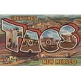 thumbnail image 3 of Taos, New Mexico, Large Letter Scenes (100% Cotton Canvas Reusable Tote Bag), 3 of 3