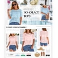 thumbnail image 4 of FreshPretty Lace Tops for Women Blouses Dressy Casual Boho Eyelet Puff Short Sleeve Shirts Spring Summer Clothes Vacation Outfits, 4 of 9