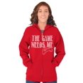 thumbnail image 3 of Game Needs Me PC Gamer Nerdy Geeky Unisex Plus Size Zip Hoodie Brisco Brands 5X, 3 of 6