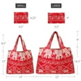thumbnail image 2 of Wrapables Large & Small Foldable Tote Nylon Reusable Grocery Bags, Set of 2, Regal Elephants, 2 of 5