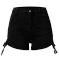 thumbnail image 4 of Sngxgn Women's Shorts Casual Summer Drawstring Comfy Elastic High Waist Running Shorts with Pockets(Black,S), 4 of 5