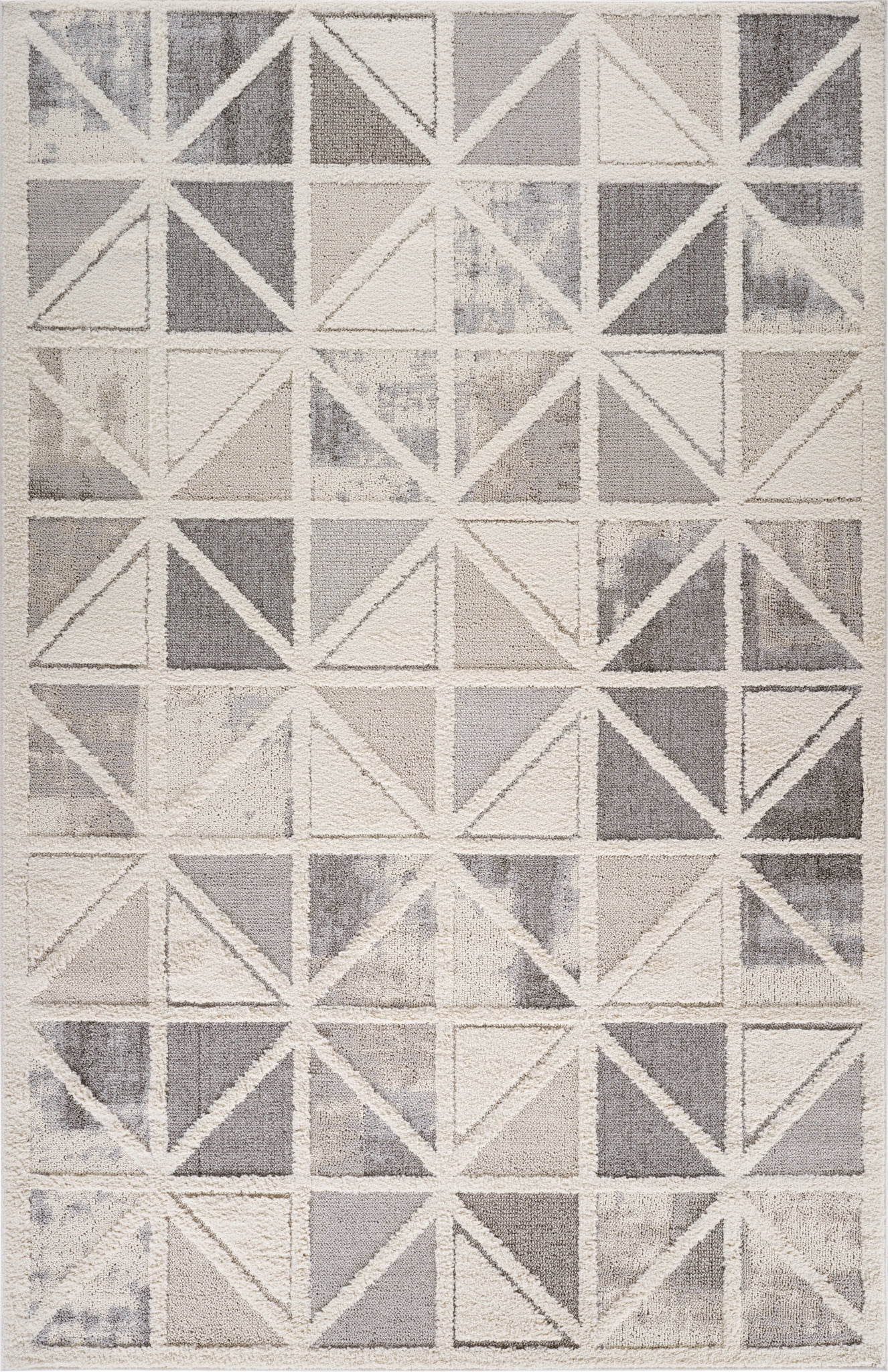 Rug Branch Nimbus Geometric Indoor Area Rug, Cream Grey, Modern - Living Room, Bedroom, Dining Room, and Kitchen
