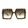 thumbnail image 2 of Womens Luxury Designer Square Butterfly Chic Sunglasses Tortoise Brown, 2 of 4