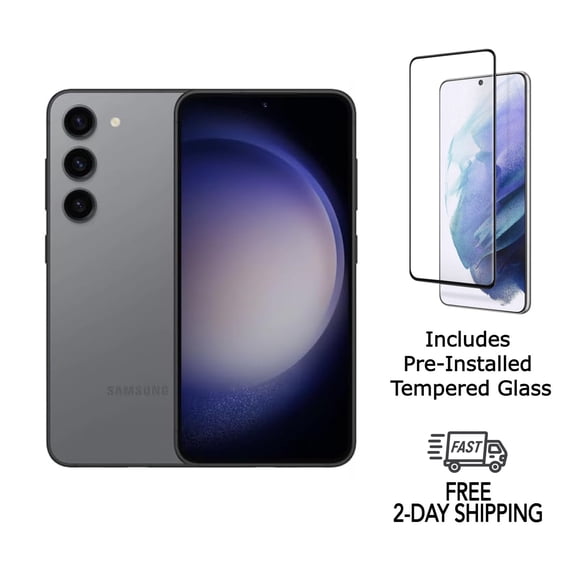 Restored Samsung Galaxy S23 Plus 5G S916U (Fully Unlocked) 256GB Graphite w/ Pre-Installed Tempered Glass (Refurbished)