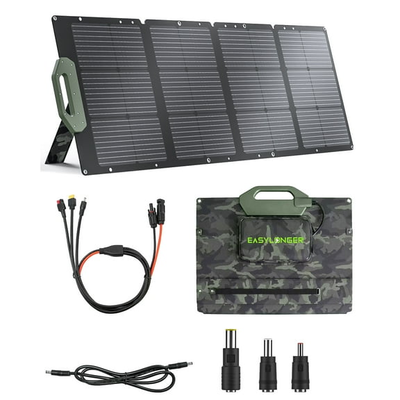 EASYLONGER 110W Foldable Solar Panel ESP110, Portable Solar Charger for ES960, ES720, ES400 AIR, Power Station, Camping, Fishing, Outdoor, RV and More