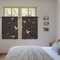 thumbnail image 3 of Japanese Style Kitchen Curtain for Berdoom Living Room Cafe 45 Inch Length, Vintage Cranes Ocean Wave Black Grey Tiers Curtains Light Filtering Drapes Rod Pocket Window Treatment 2 Panels 52"Wx45"L, 3 of 8
