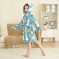 thumbnail image 2 of FORMRS Niños Bathrobe Unisex Hooded Robe Soft Plush Pajamas Sleepwear, Size 10-12T, Blue Easter Bunny, 2 of 7