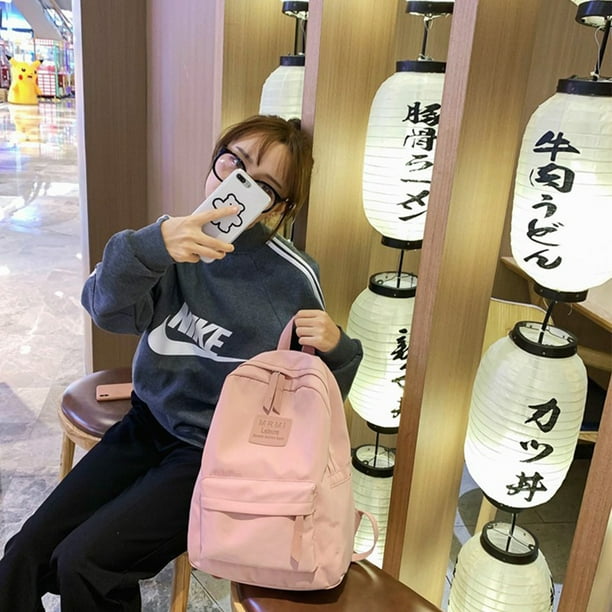 Bolsas de libros para mujer mochilas simples de moda para ordenador portatil mochila para estudiante rosa Bodega Aurrera en linea