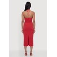 thumbnail image 4 of Women's Metallic Neck Detail Side Ruched Midi Dress, 4 of 4