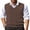 Brown, variant on Mens V Neck Sweater Vest Knit Sleeveless Pullover Sweater Casual Slim Fit Twisted Vest Green L