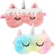 thumbnail image 1 of Paquete de 2 máscaras para dormir para niños, unicornio para niños, lindas máscaras de ojos de animales de peluche 3D, máscara para dormir para niñas JM Rojo Verde, 1 of 5